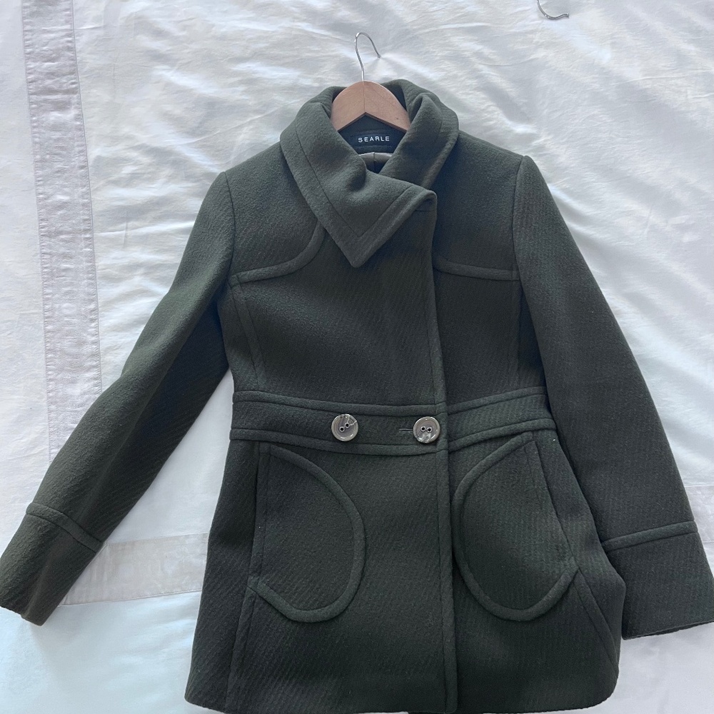 Like new wool Searle coat-green